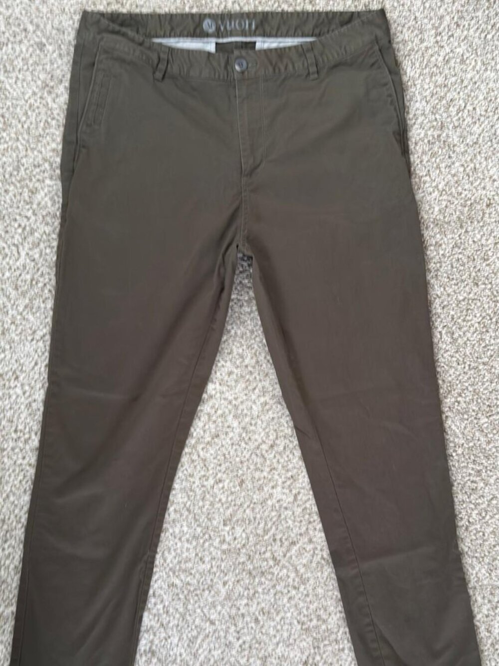 Vuori Men's Chino Pants Olive Dark Oregano Size 36